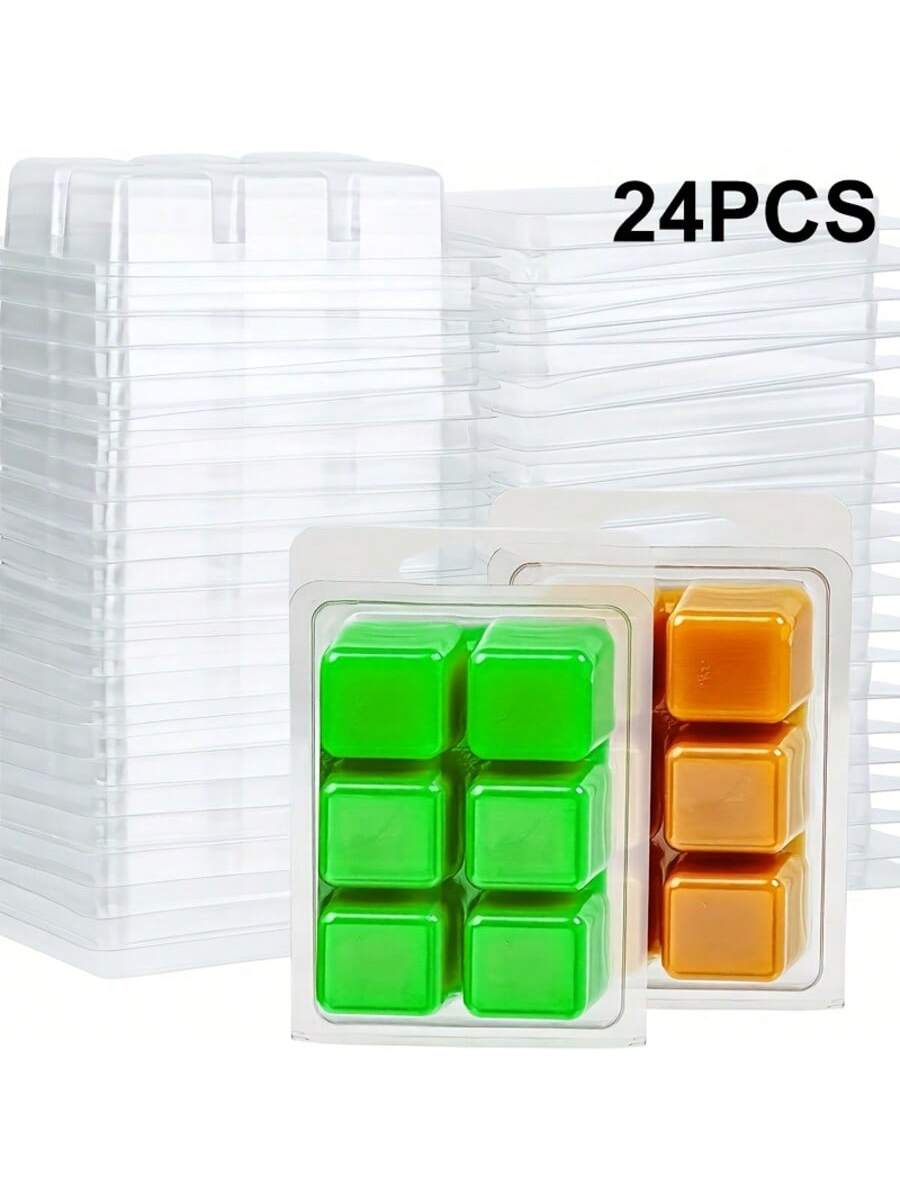 Candle Supplies In Bulk - 12/24 Pieces Rectangular 6-Hole Clear Plastic