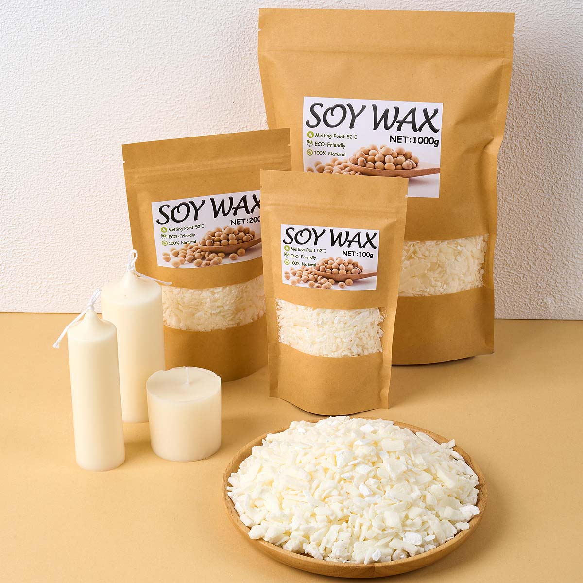 Candle Supplies In Bulk - 1 Pounds Pure White Soy Wax