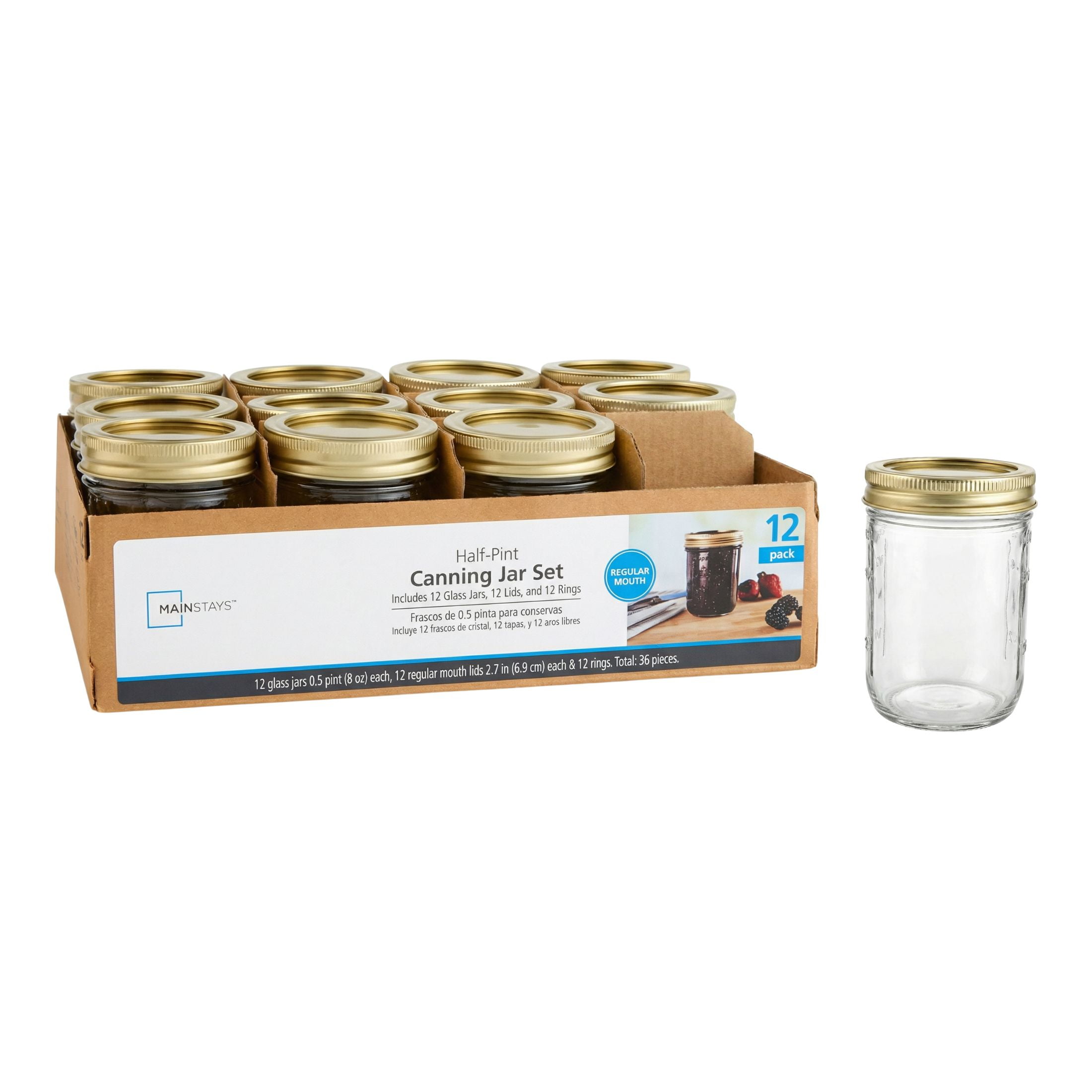 Mason Jar 8Oz - Mainstays 8 oz Mason Jars, Regular