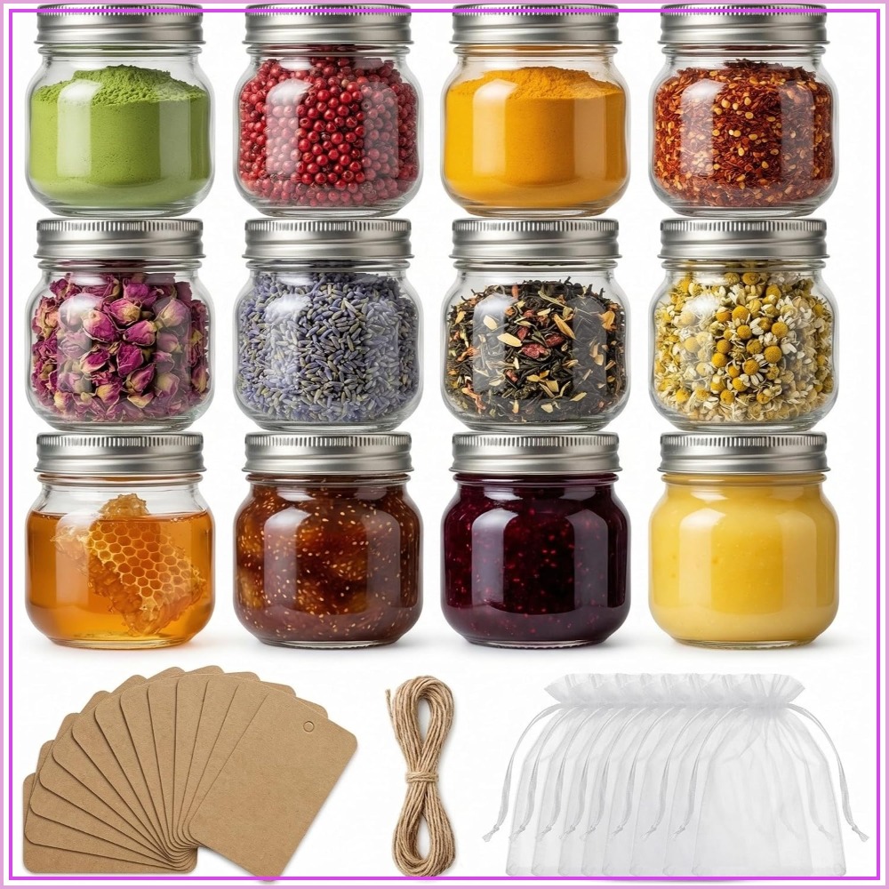 12-Pack 8 oz Mason Jars with A - Mason Jar 8Oz recension och pris