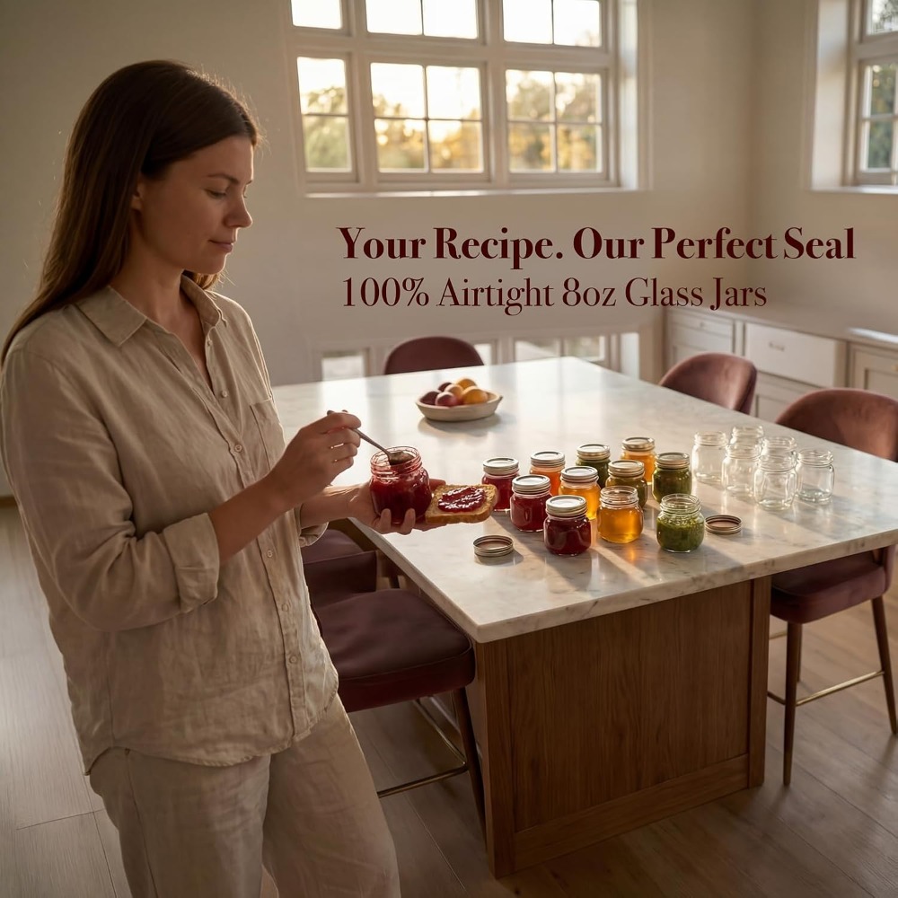 12-Pack 8 oz Mason Jars with A - Mason Jar 8Oz recension och pris