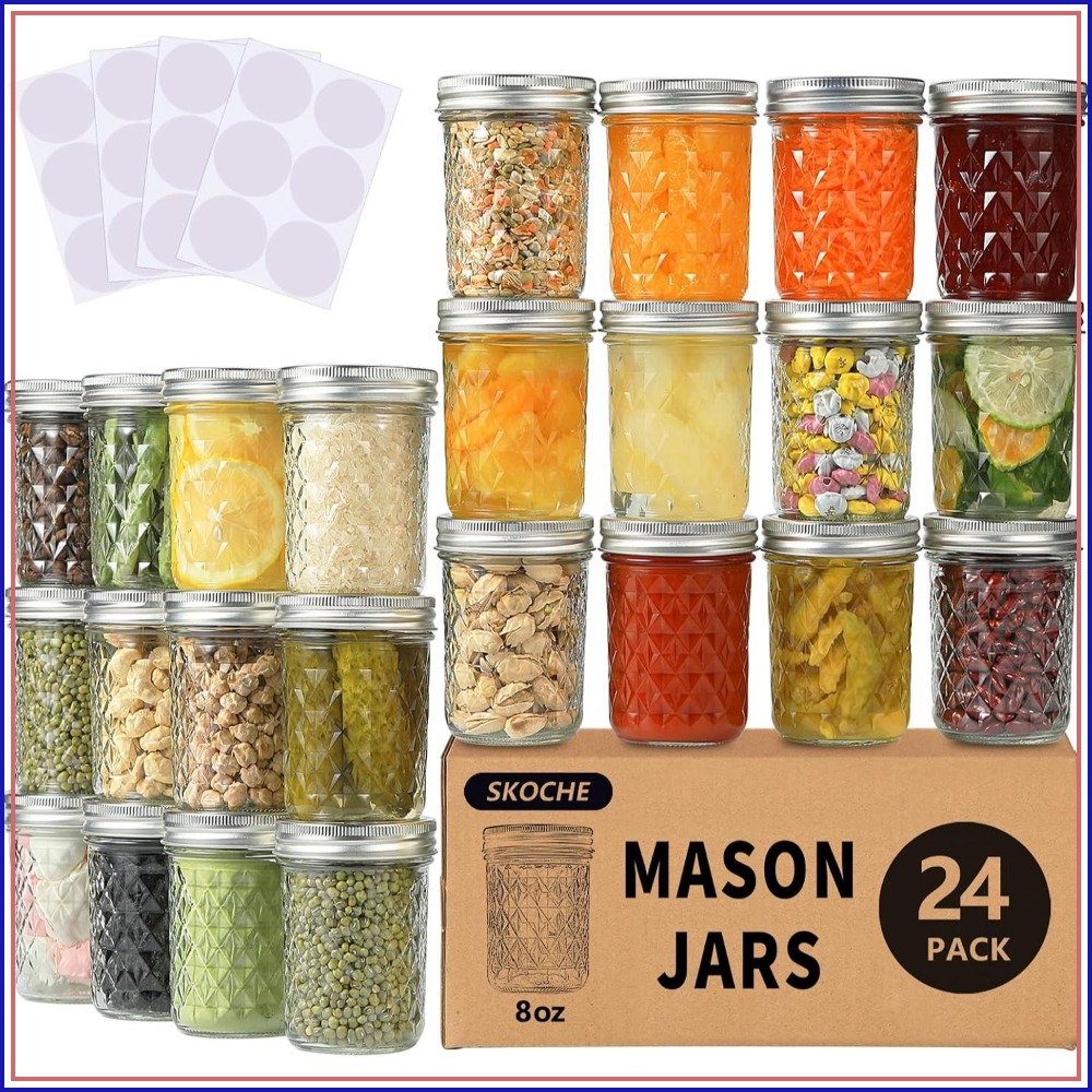8 oz Mason Jars 24 Pack, Half  - Mason Jar 8Oz recension och pris