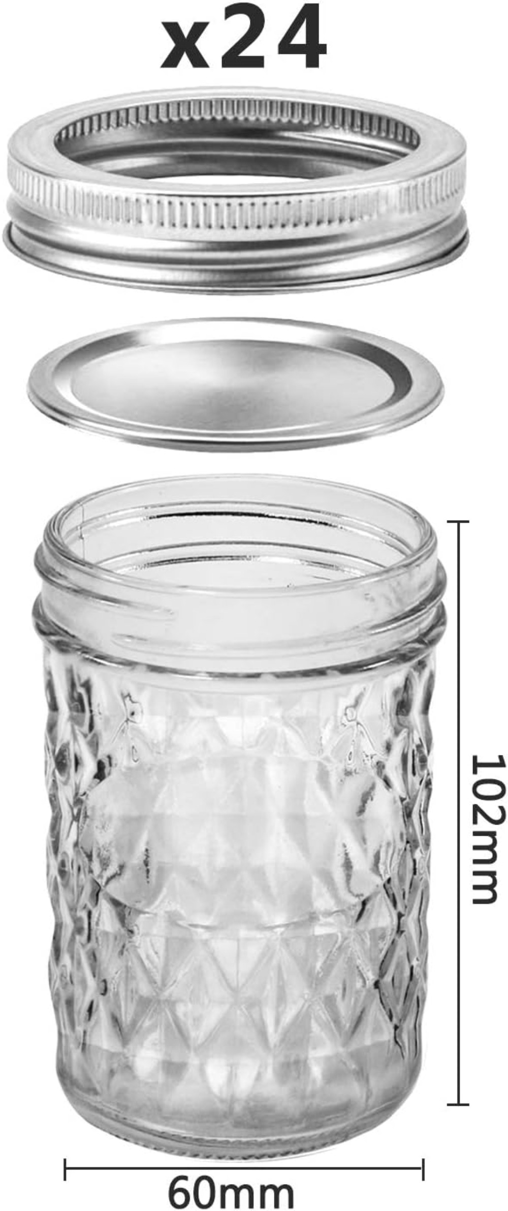 8 oz Mason Jars 24 Pack, Half  - Mason Jar 8Oz recension och pris