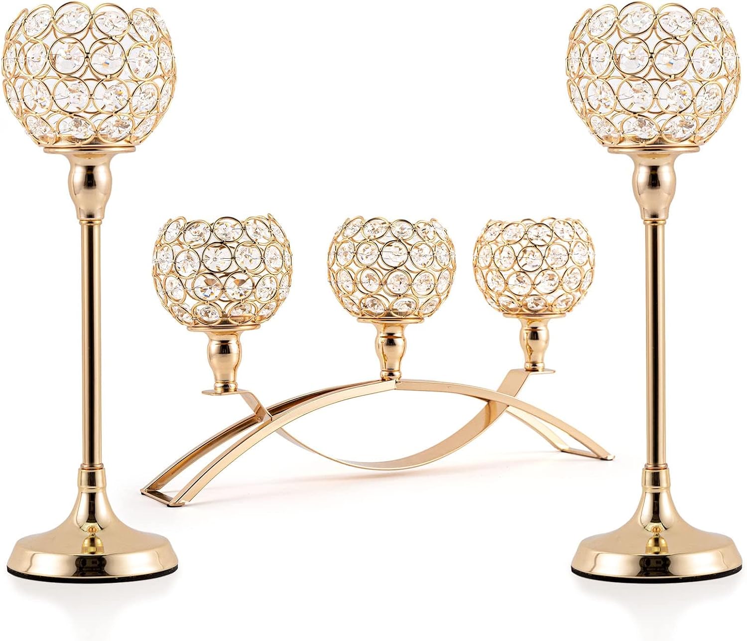 3 Pcs Gold Candle Holders Set, - Candle Zero recension och pris