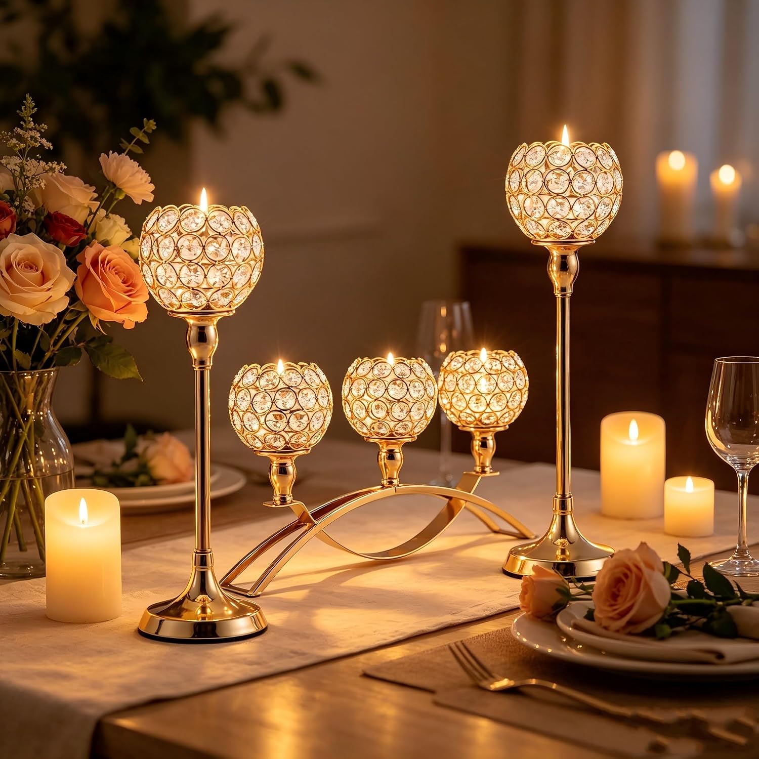 3 Pcs Gold Candle Holders Set, - Candle Zero recension och pris