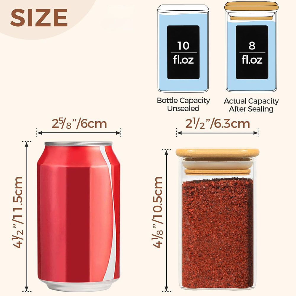 Glass Spice Jars with Bamboo L - Mason Jar 8Oz recension och pris