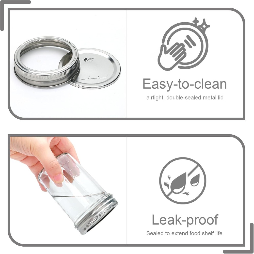 30 Pack 8 oz Mason Jars with L - Mason Jar 8Oz recension och pris