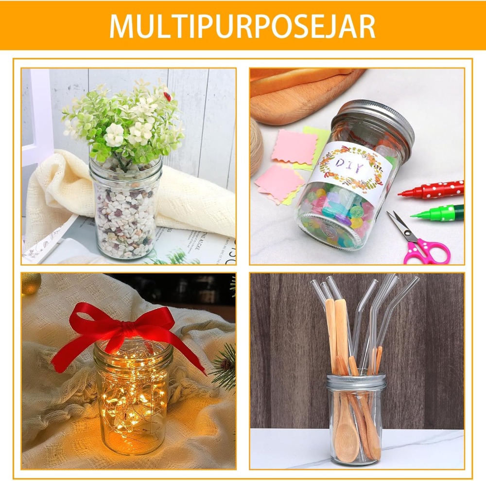 30 Pack 8 oz Mason Jars with L - Mason Jar 8Oz recension och pris
