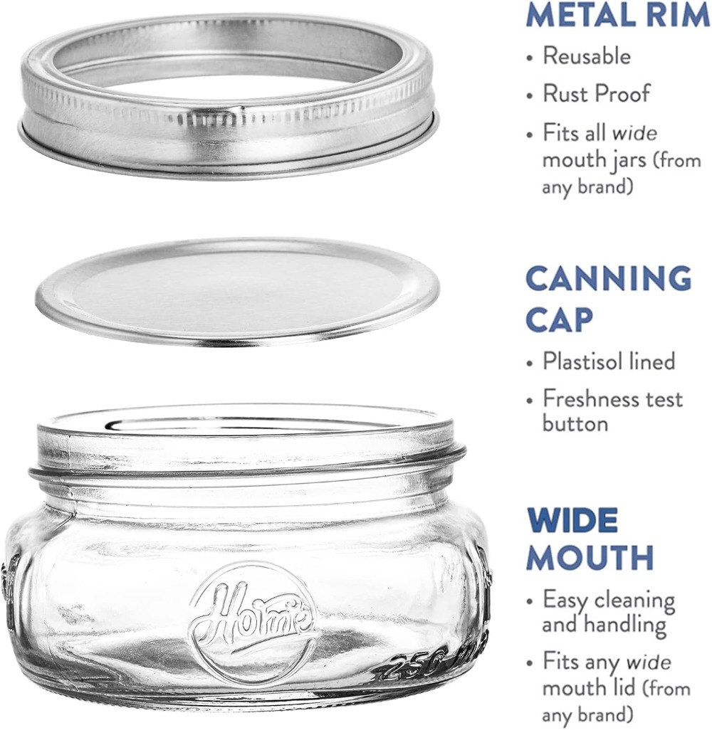 12-Pack 8oz Wide Mouth Glass M - Mason Jar 8Oz recension och pris