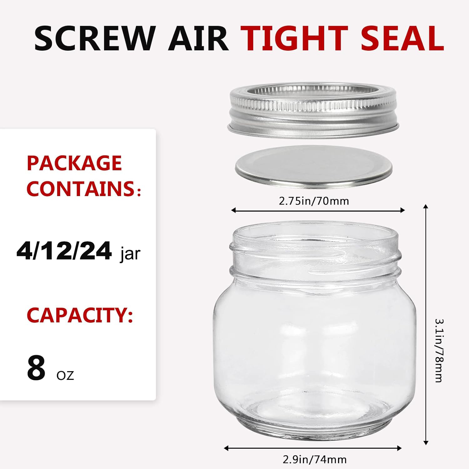 Mason Jars 8oz Regular Mouth G - Mason Jar 8Oz recension och pris