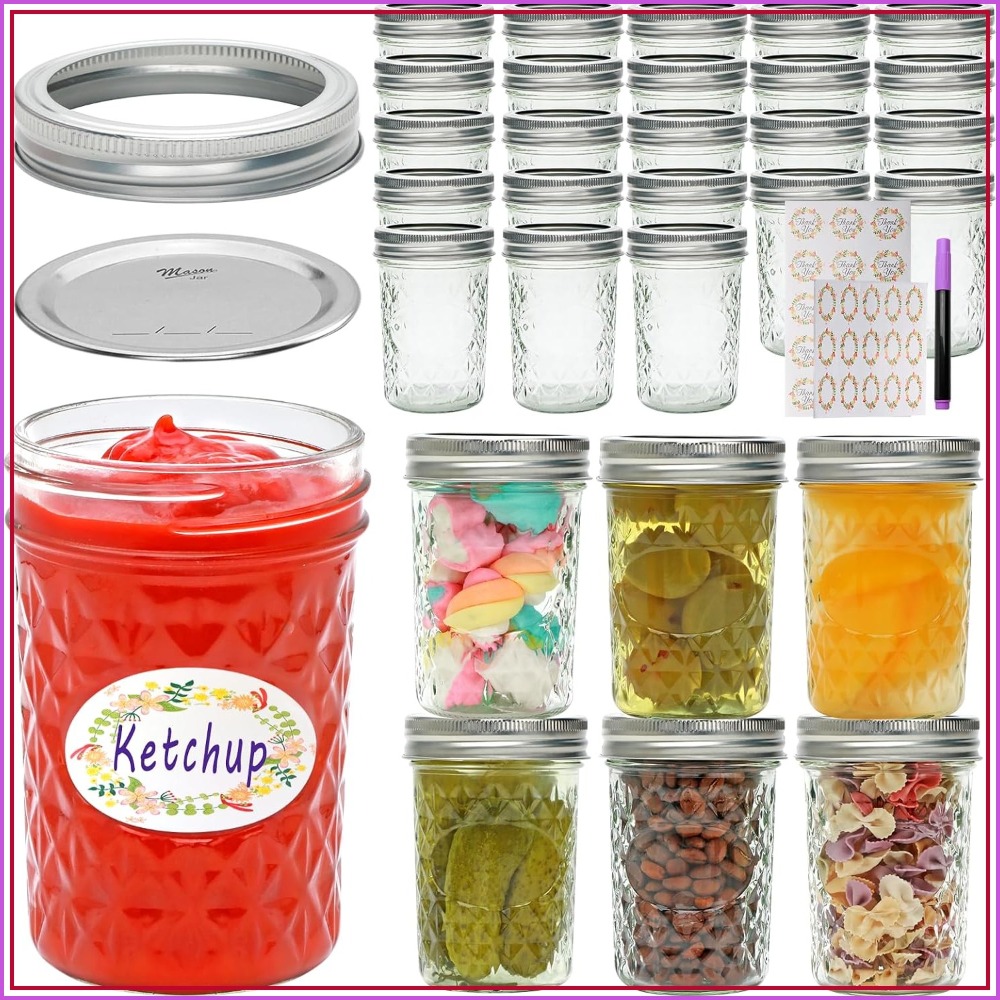 30 Pack 8 oz Mason Jars with A - Mason Jar 8Oz recension och pris