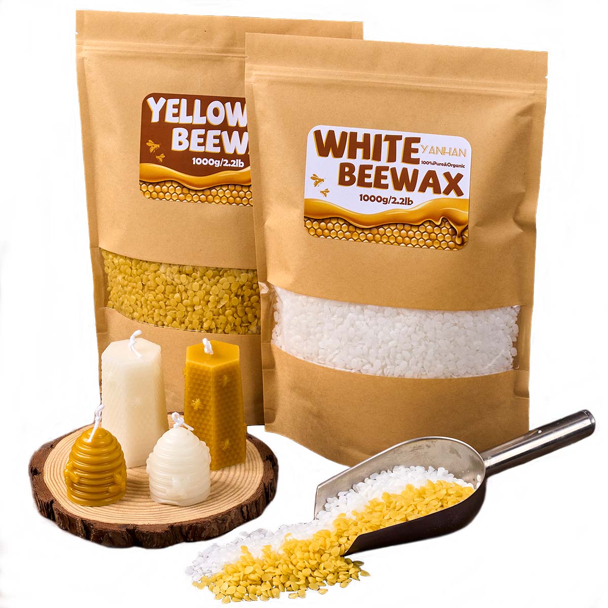 1000g Pure Natural Granular Wh - Candle Supplies Beeswax recension och pris