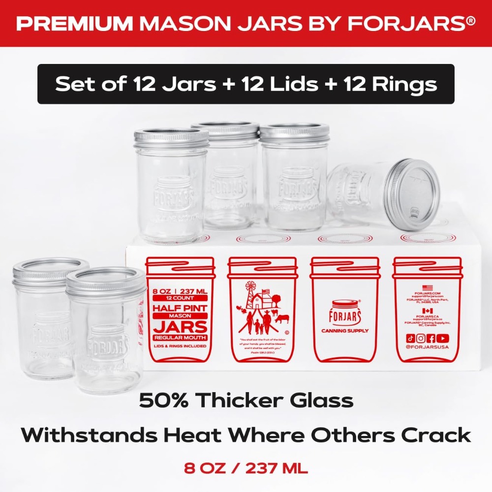Premium 8oz Mason Jars with Li - Mason Jar 8Oz recension och pris