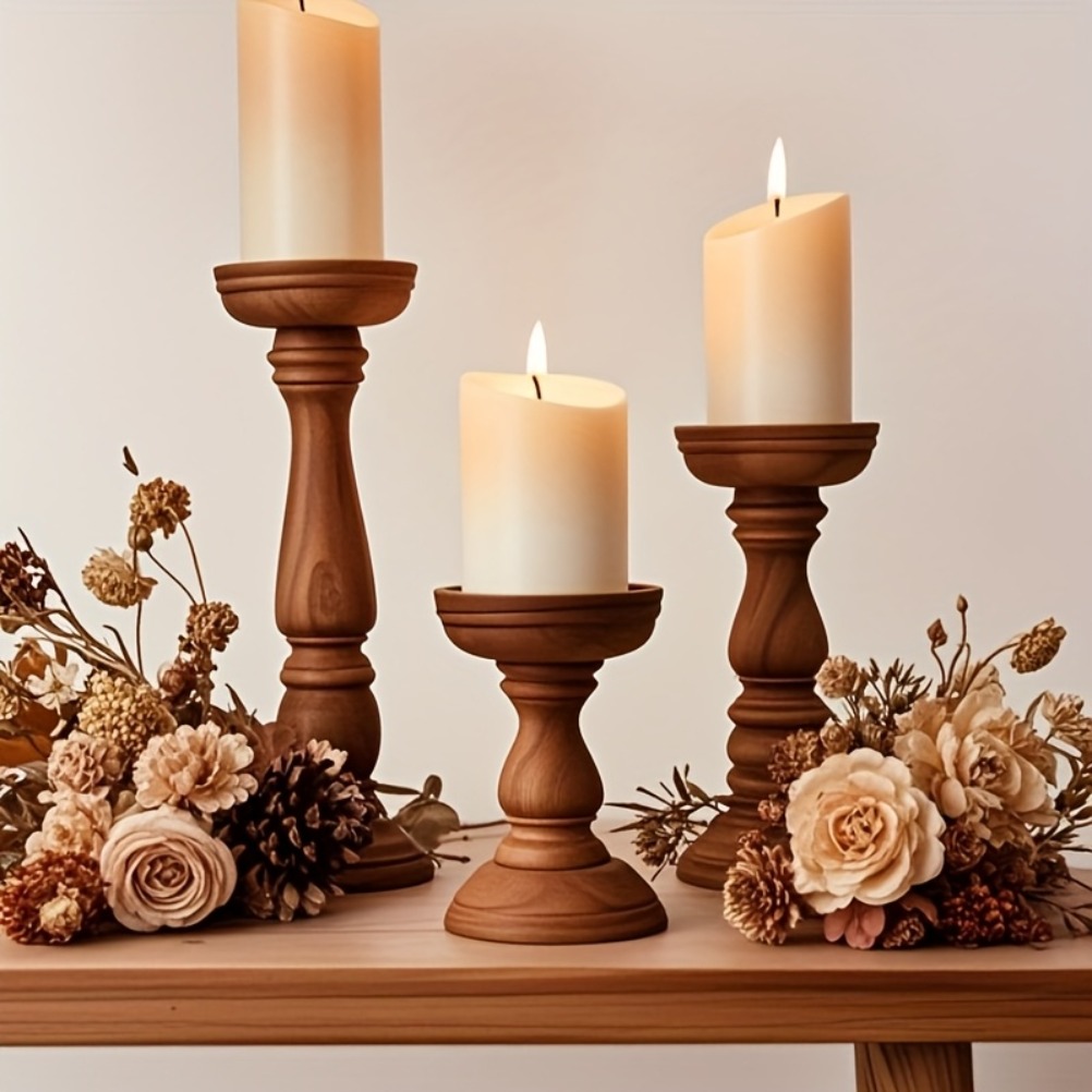 Vintage Wooden Candle Holders  - Candle Zero recension och pris