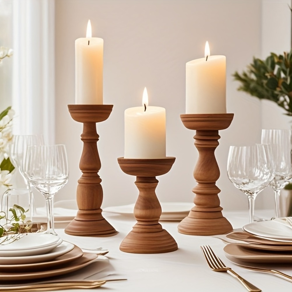 Vintage Wooden Candle Holders  - Candle Zero recension och pris