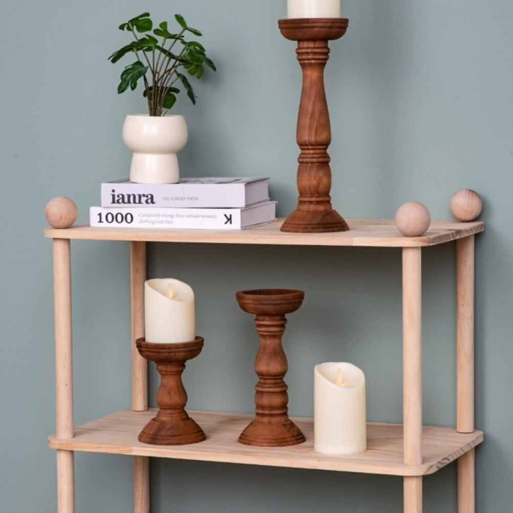 Vintage Wooden Candle Holders  - Candle Zero recension och pris