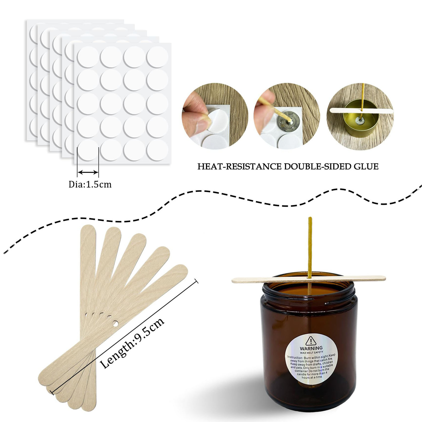 100Pcs Beeswax Candle Wicks 9- - Candle Supplies Beeswax recension och pris
