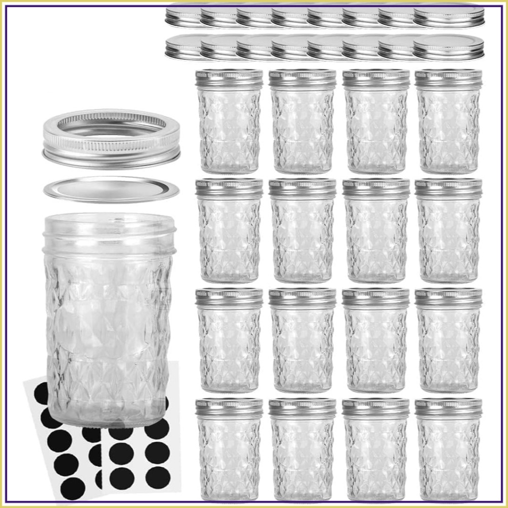 16-Pack 8oz Mason Jars with Re - Mason Jar 8Oz recension och pris